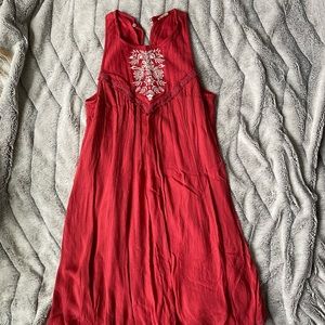 Red Embroidered Dress